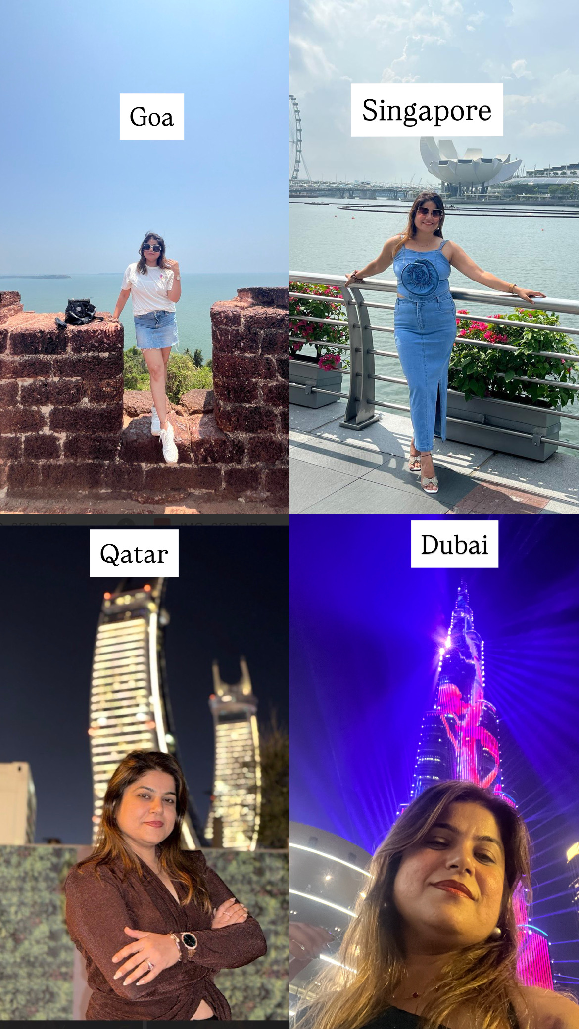Travel memories from Goa, Singapore, Qatar and Dubai